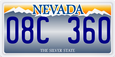 NV license plate 08C360