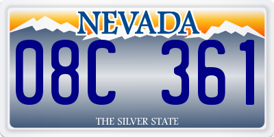 NV license plate 08C361