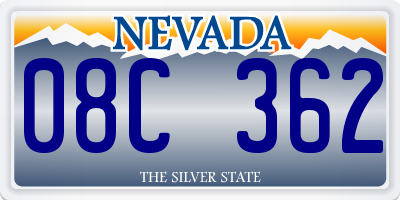 NV license plate 08C362