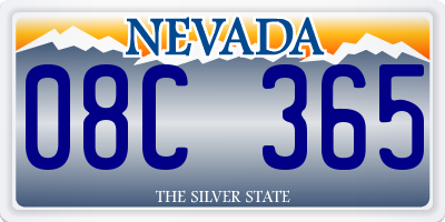 NV license plate 08C365
