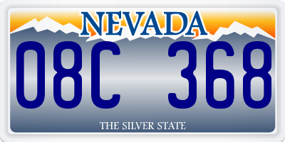 NV license plate 08C368