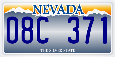 NV license plate 08C371