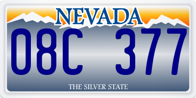 NV license plate 08C377