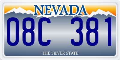 NV license plate 08C381