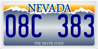 NV license plate 08C383