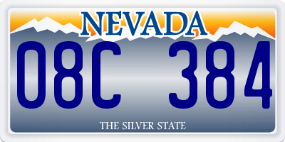 NV license plate 08C384