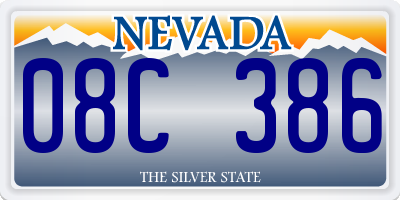 NV license plate 08C386
