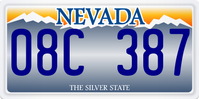 NV license plate 08C387