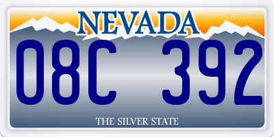 NV license plate 08C392