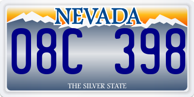 NV license plate 08C398