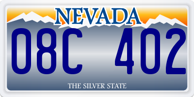 NV license plate 08C402