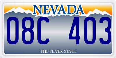 NV license plate 08C403