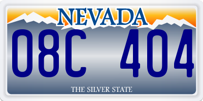 NV license plate 08C404