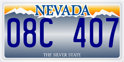 NV license plate 08C407