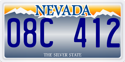 NV license plate 08C412