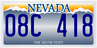 NV license plate 08C418