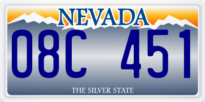 NV license plate 08C451