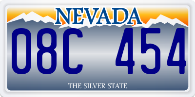 NV license plate 08C454