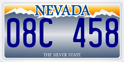 NV license plate 08C458