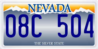 NV license plate 08C504