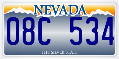 NV license plate 08C534