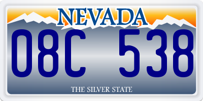 NV license plate 08C538