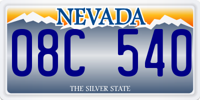NV license plate 08C540