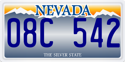 NV license plate 08C542