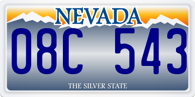 NV license plate 08C543