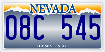 NV license plate 08C545