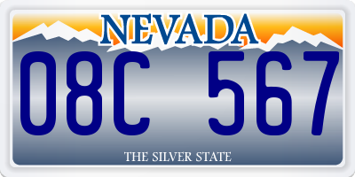 NV license plate 08C567