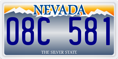 NV license plate 08C581