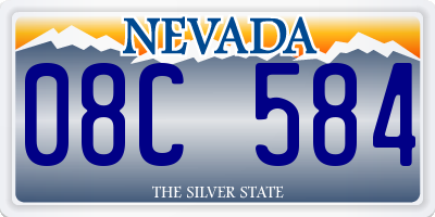 NV license plate 08C584