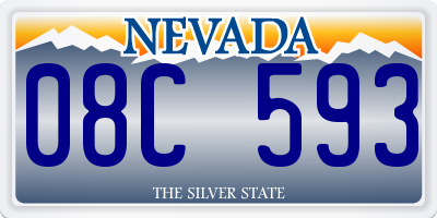 NV license plate 08C593