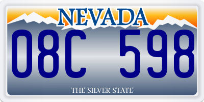 NV license plate 08C598