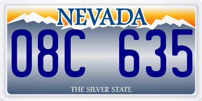 NV license plate 08C635