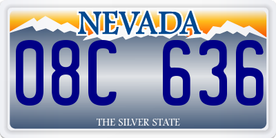 NV license plate 08C636