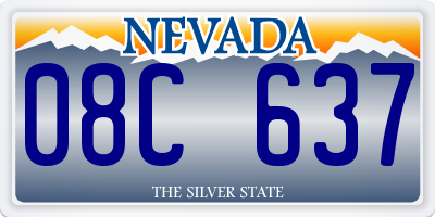 NV license plate 08C637