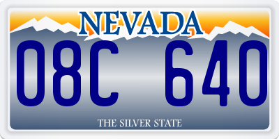 NV license plate 08C640