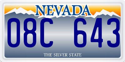 NV license plate 08C643