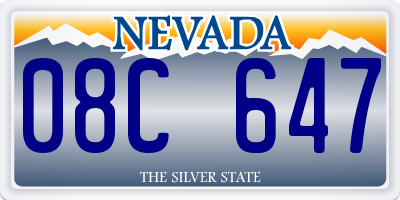 NV license plate 08C647