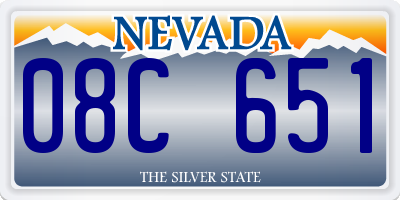 NV license plate 08C651