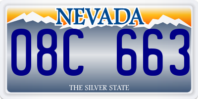 NV license plate 08C663