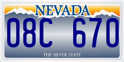 NV license plate 08C670