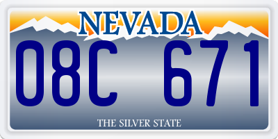 NV license plate 08C671