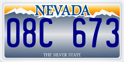NV license plate 08C673