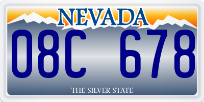 NV license plate 08C678