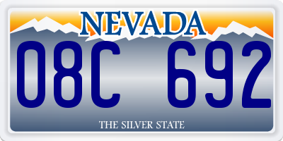 NV license plate 08C692