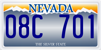 NV license plate 08C701