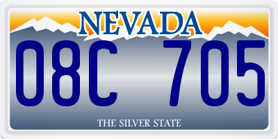 NV license plate 08C705